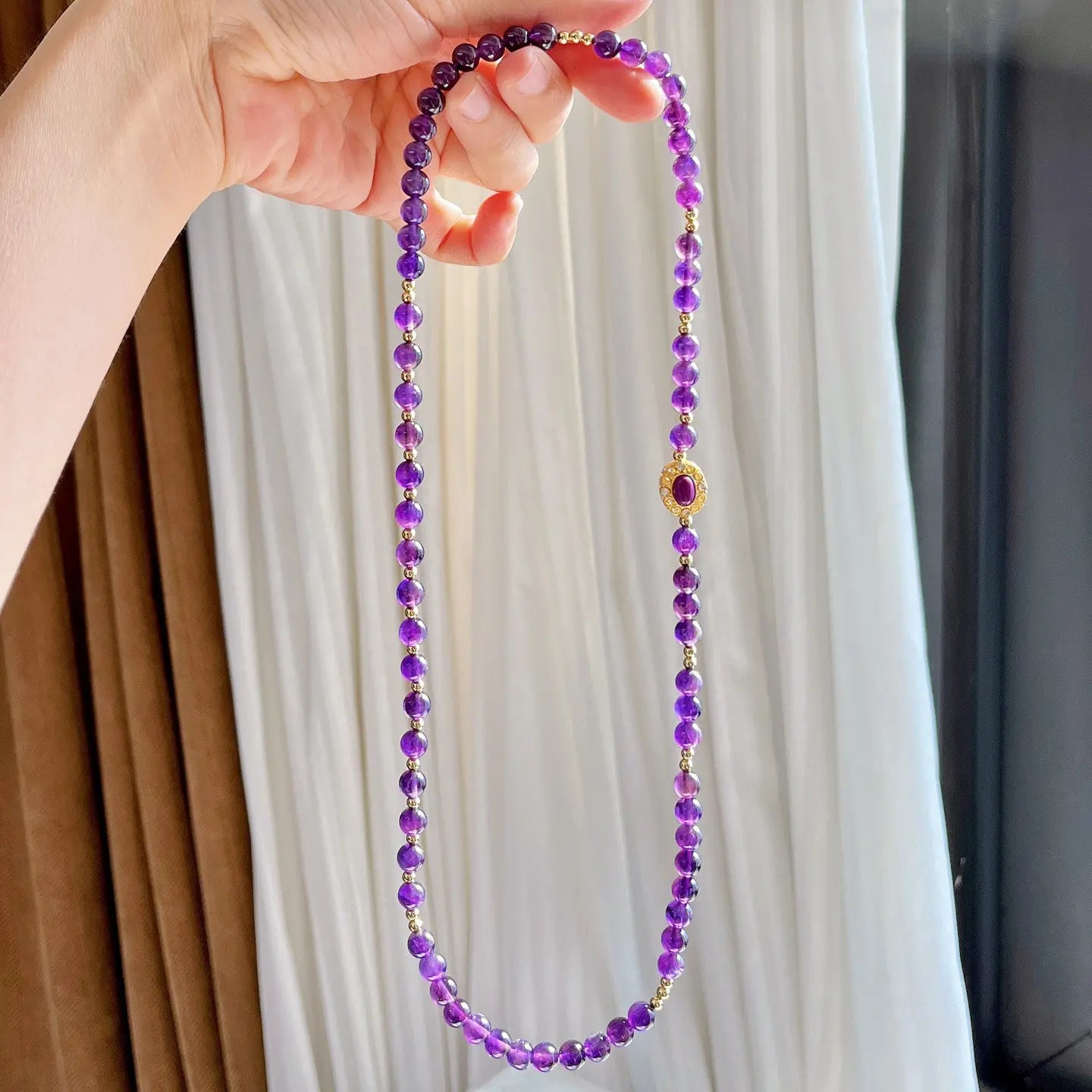 6mm Natural Royal Amethyst Multi-Circle Bracelet | Ins Style Winter Jewelry