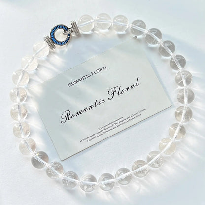 Basic 14mm Natural White Crystal Clavicle Necklace | Minimalist Jewelry