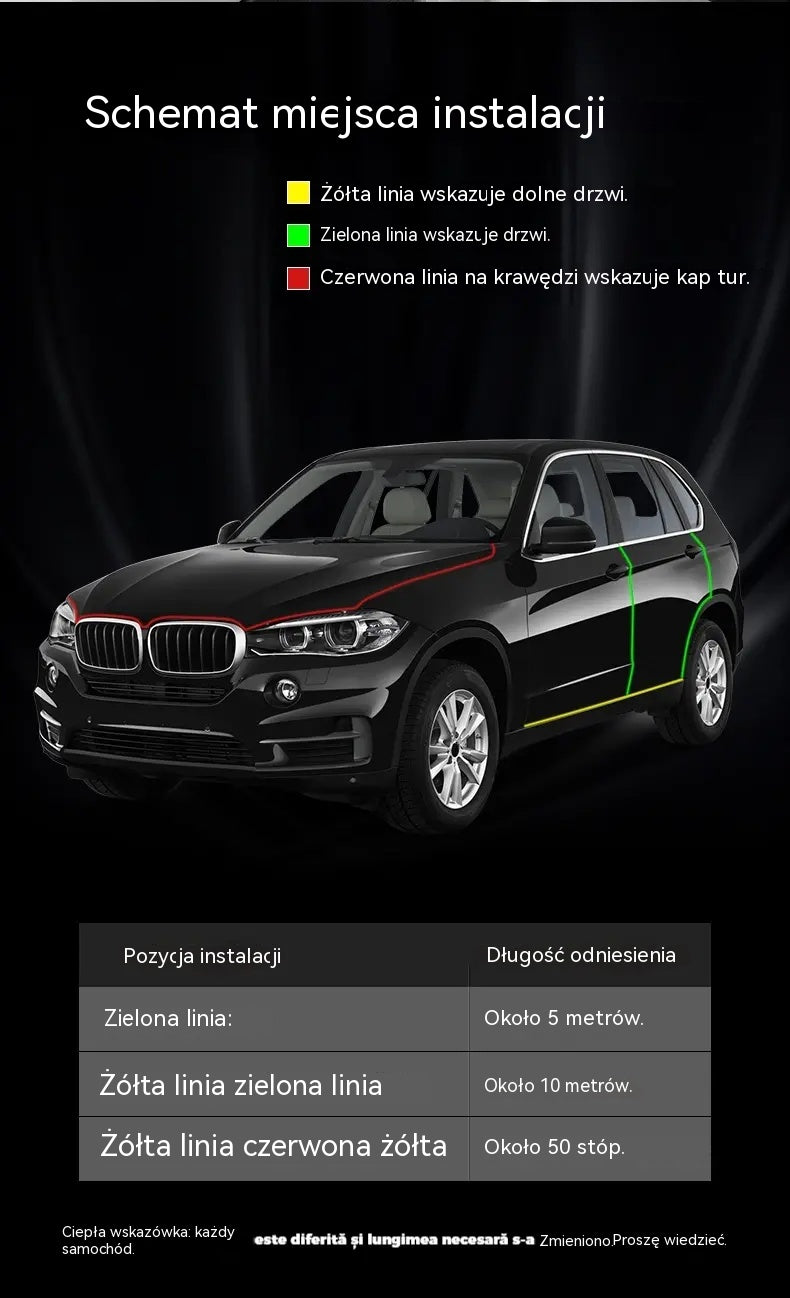 💥【5/10/15M】🚗🚗 Uniwersalna taśma przeciwuderzeniowa na drzwi, maskę i bagażnik samochodu