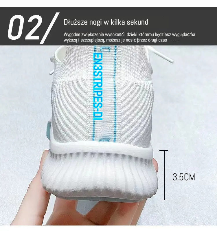 【36-40】Modne i wszechstronne buty korygujące zwiększające wysokość