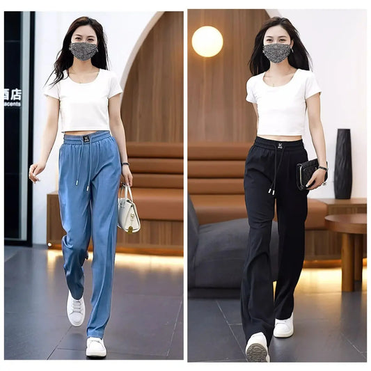 【40-100 kg】2026 nowe wysokiej jakości miękkie, swobodne spodnie z drapowaniem