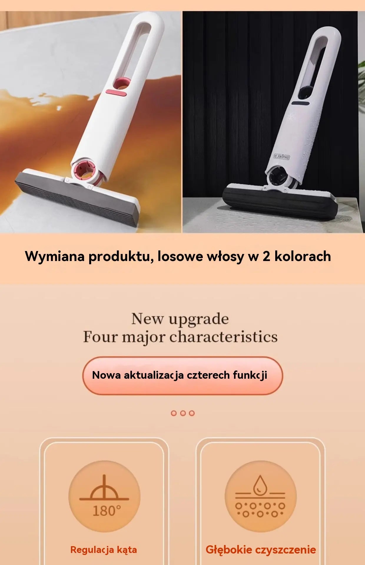 🔥【Kup 1, otrzymaj 1 gratis】🔥Mini Mop, bezdotykowy bawełniany mop chłonny do kuchni, łazienki, toalety, zlewu