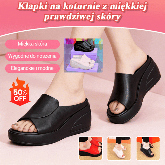 【30% ZNIŻKI】🔥[Obcas 5,5 cm] 【35-42】Sandały na koturnie z miękką podeszwą
