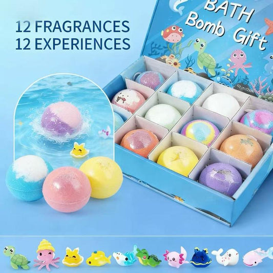 🔥🛁 Naturalne kule do kąpieli dla dzieci z mega bąbelkami i niespodzianką w środku 🥚✨12 szt. [1 opakowanie]
