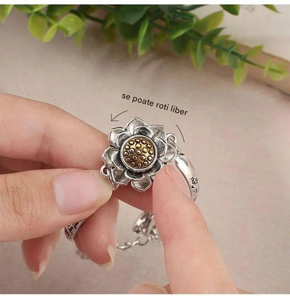 🔥【Compra 1 y llévate 1 gratis】Pulsera de loto giratoria con mantra de seis caracteres de la suerte 2026
