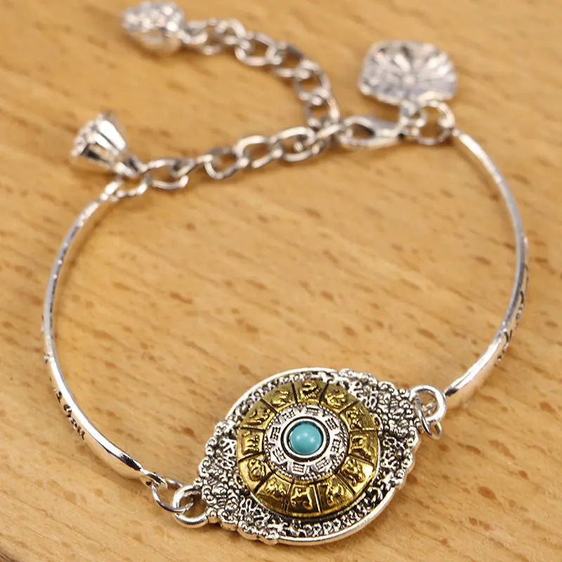 🔥【Compra 1 y llévate 1 gratis】Pulsera de loto giratoria con mantra de seis caracteres de la suerte 2026