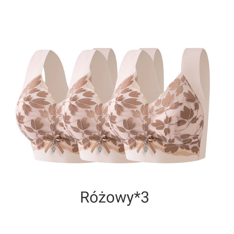 ✨【Opakowanie 3/6 sztuk】💖 Biustonosz koronkowy dla kobiet w dużych rozmiarach – bez fiszbin, push-up, modelujący, oddychający