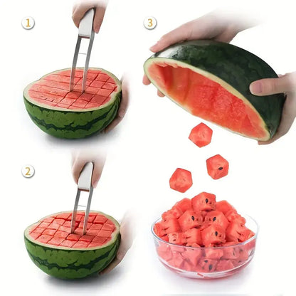 💥【Compre 2 y obtenga 2 gratis】💥Cuchillo de sandía con molino de viento de acero inoxidable, accesorios de cocina