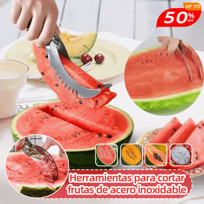 💥【Compre 2 y obtenga 2 gratis】💥Cuchillo de sandía con molino de viento de acero inoxidable, accesorios de cocina