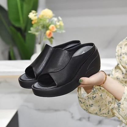 【30% ZNIŻKI】🔥[Obcas 5,5 cm] 【35-42】Sandały na koturnie z miękką podeszwą