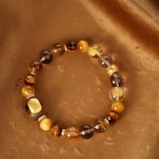 Citrine Tiger Eye Agarwood Bracelet | Year of the Horse Good Luck