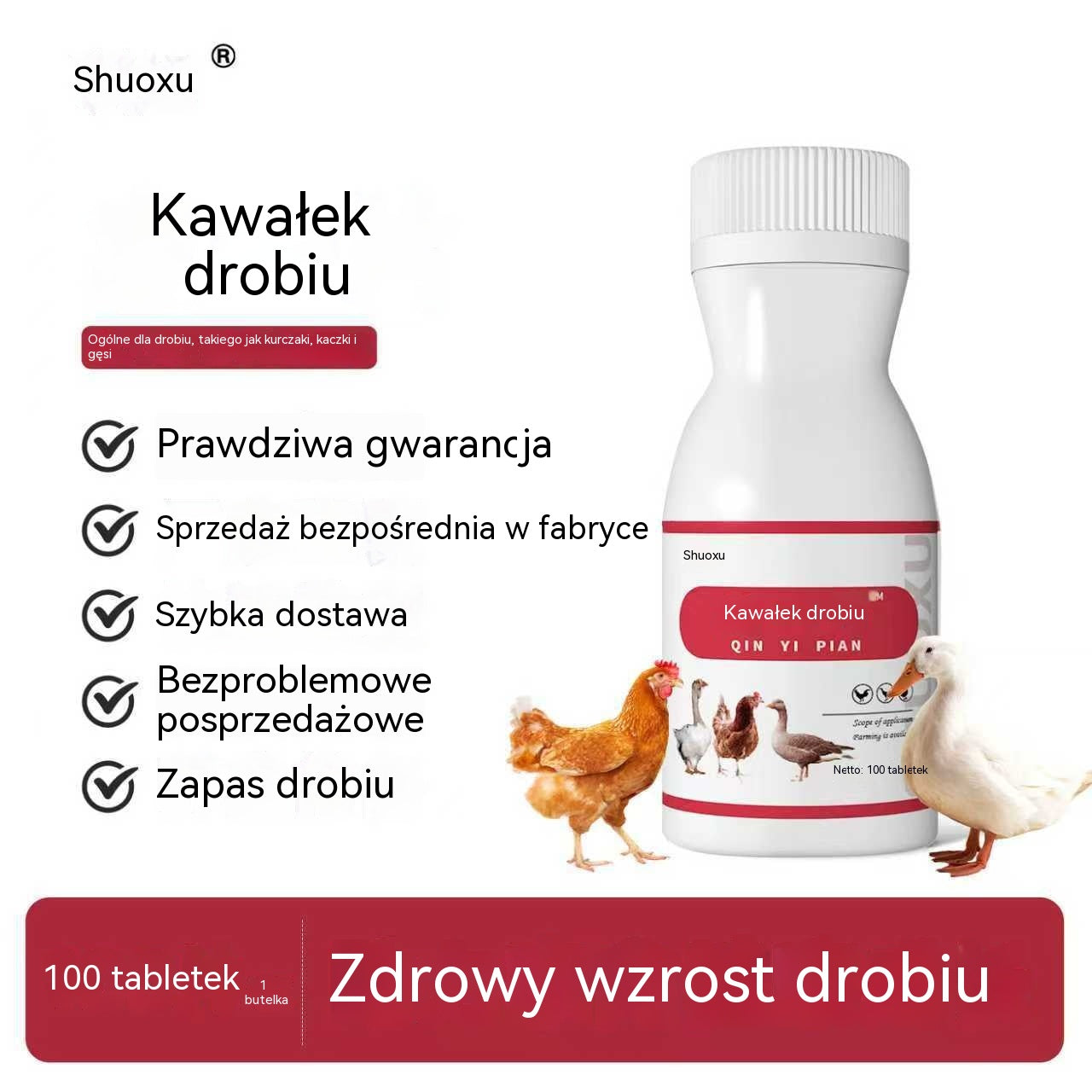 💥【5/10 zestaw butelek】Lek na przeziębienie i biegunkę dla kurczaków, kaczek, gęsi i gołębi