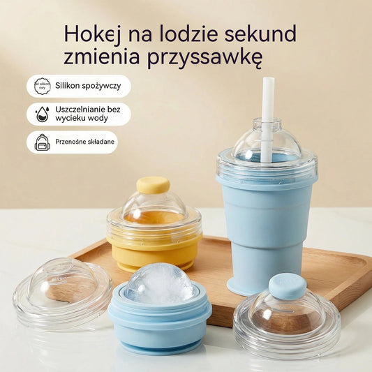 🧊50%OFF🧊Składany kubek do robienia lodu | silikon spożywczy, rurka w zestawie