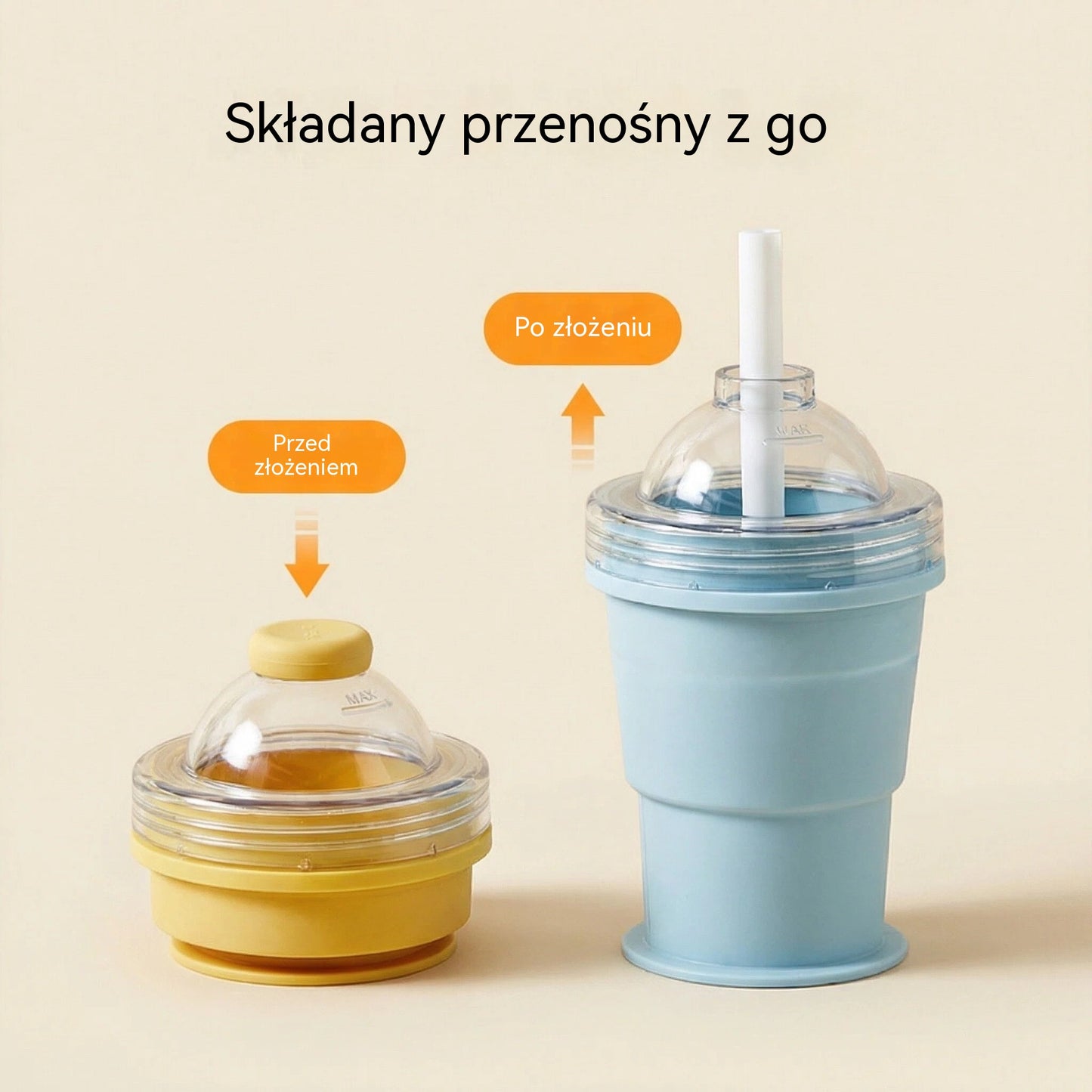 🧊50%OFF🧊Składany kubek do robienia lodu | silikon spożywczy, rurka w zestawie