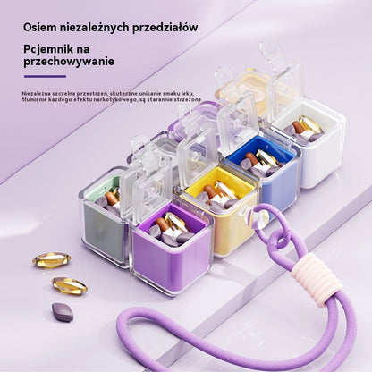 🎉 Nowość 2026! 🎉 – przenośne pudełko na tabletki w kształcie kostki Rubika, duża pojemność – szczelne pudełko do przechowywania