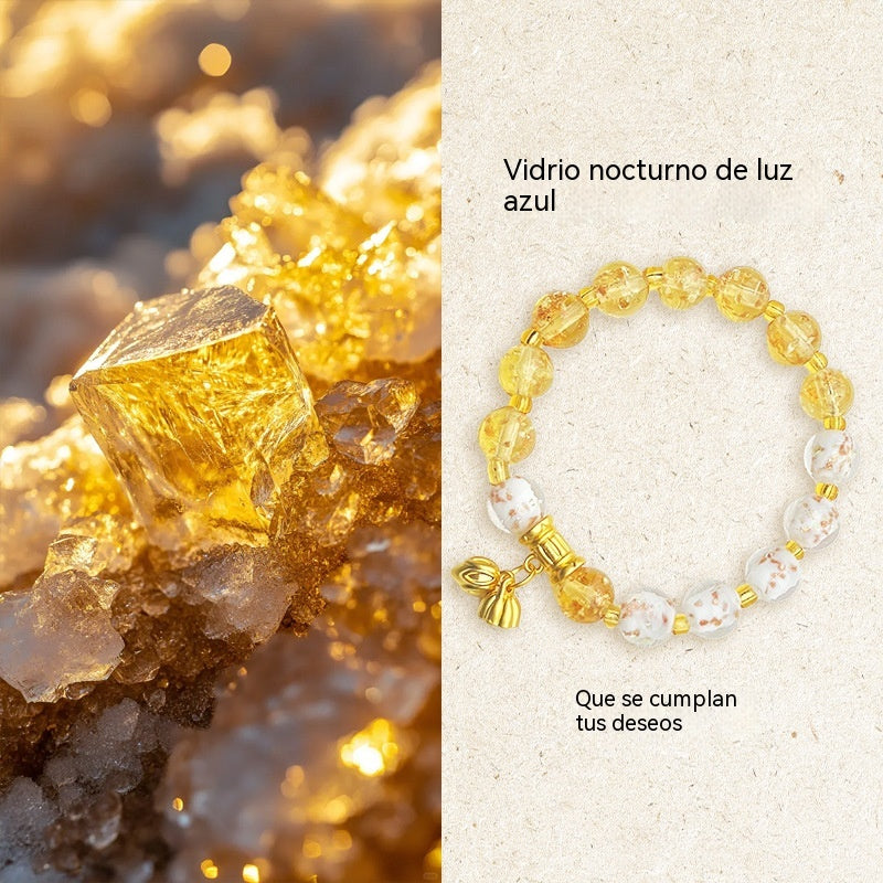 🌙 Efecto fosforescente 💑 Pulsera de cristal "Amor a través de dos vidas" - brilla en la oscuridad
