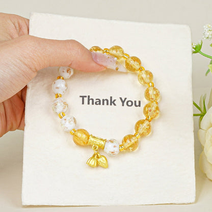🌙 Efecto fosforescente 💑 Pulsera de cristal "Amor a través de dos vidas" - brilla en la oscuridad