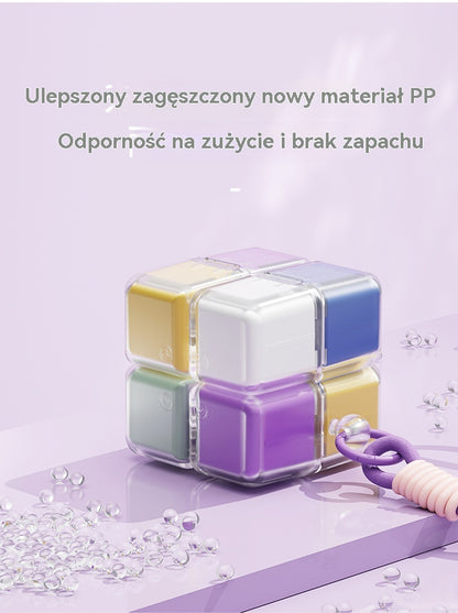 🎉 Nowość 2026! 🎉 – przenośne pudełko na tabletki w kształcie kostki Rubika, duża pojemność – szczelne pudełko do przechowywania