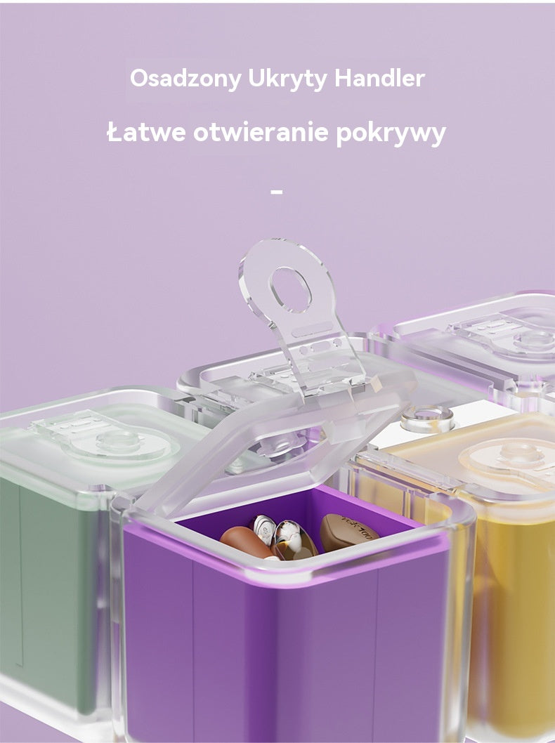 🎉 Nowość 2026! 🎉 – przenośne pudełko na tabletki w kształcie kostki Rubika, duża pojemność – szczelne pudełko do przechowywania