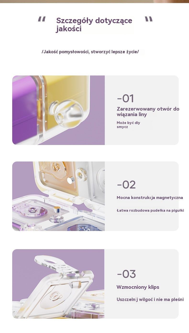 🎉 Nowość 2026! 🎉 – przenośne pudełko na tabletki w kształcie kostki Rubika, duża pojemność – szczelne pudełko do przechowywania