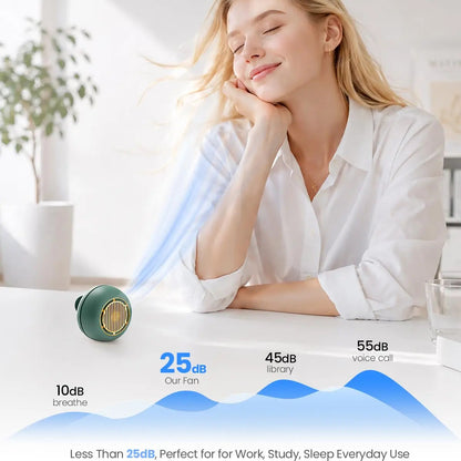 Bladeless Clip On Fan: Portable 5-Speed Wearable Mini Fan