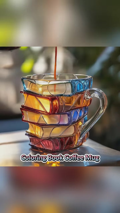 📚3D malowany kubek do kawy w kształcie książki